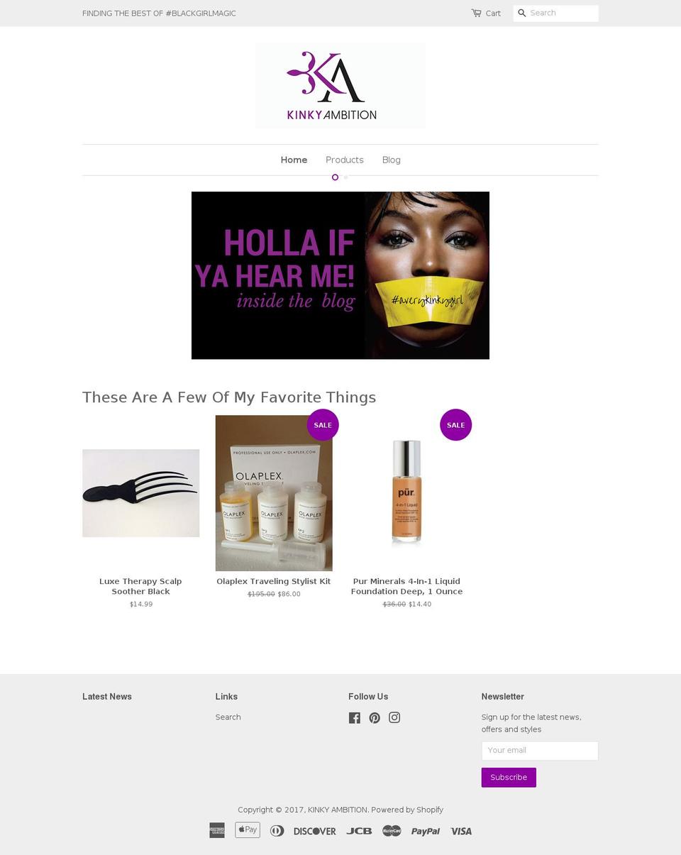 kinkyambition.com shopify website screenshot