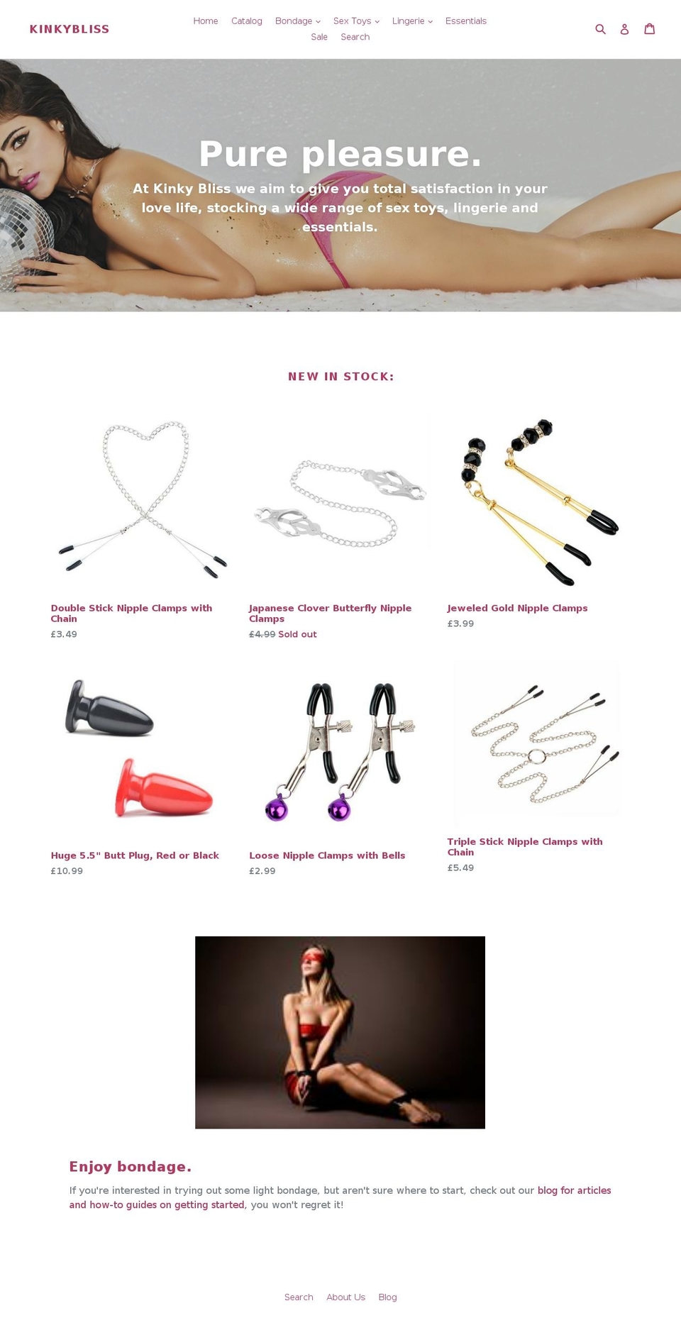 kinkybliss.com — Shopify storefront screenshot