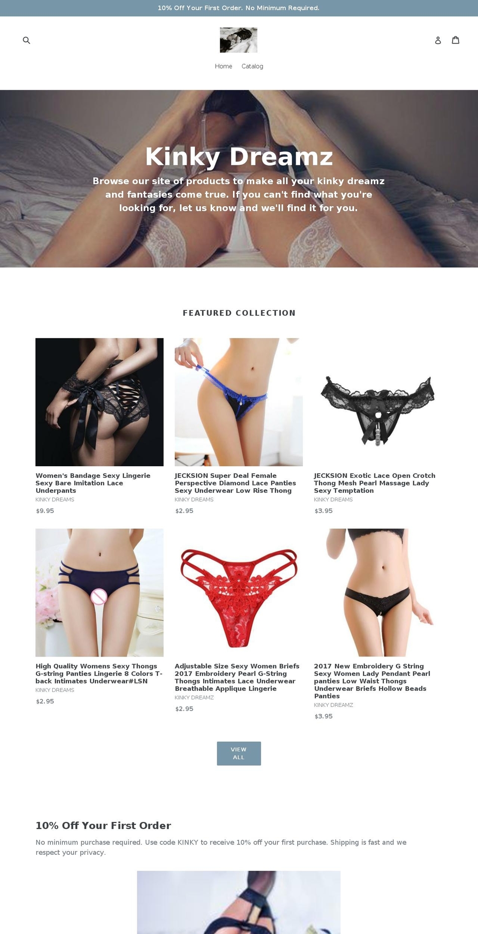 kinkydreamz.com — Shopify storefront screenshot