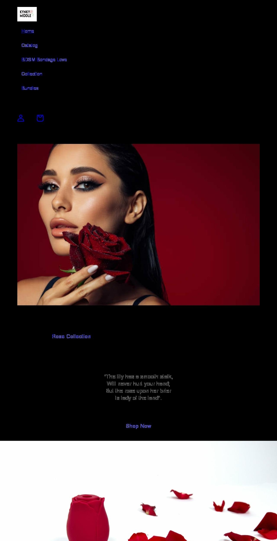 kinkyinthemiddle.net shopify website screenshot