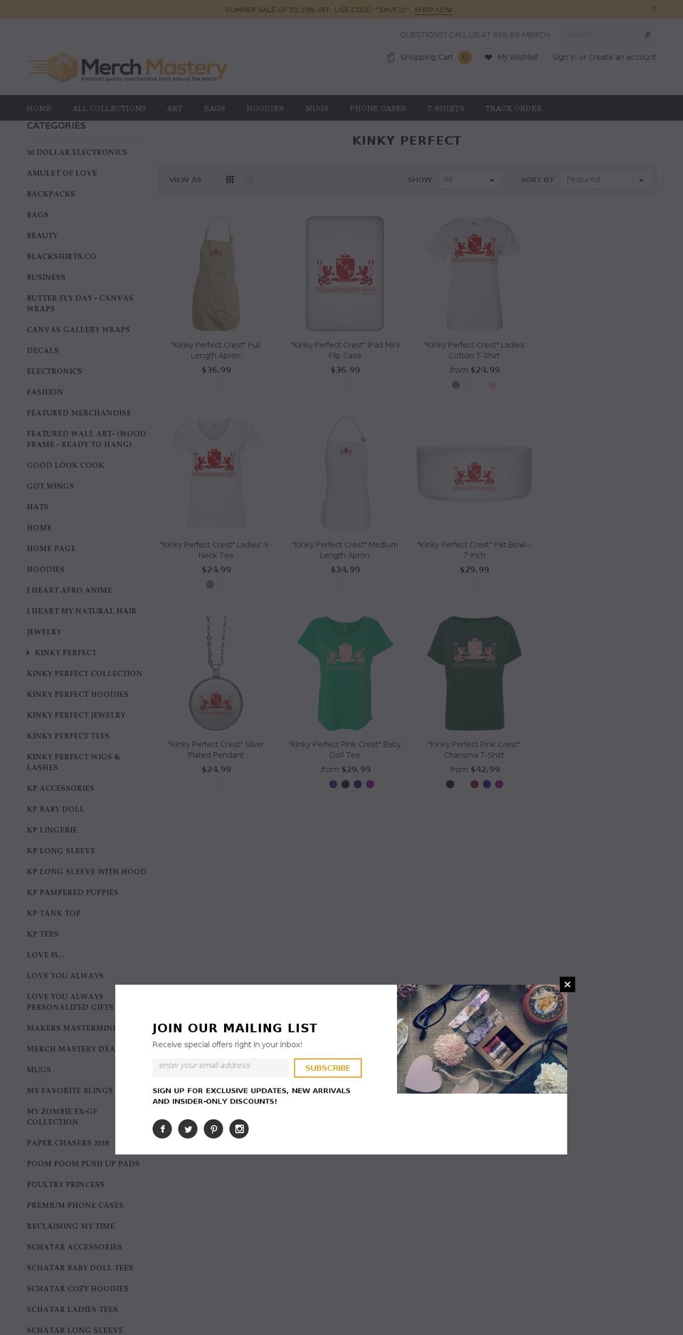 kinkyperfect.com — Shopify storefront screenshot
