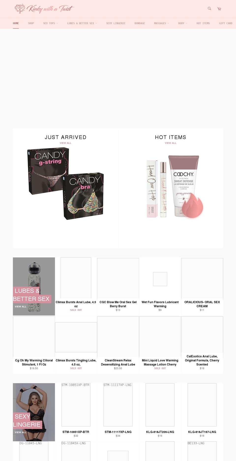 kinkywithatwistla.com shopify website screenshot