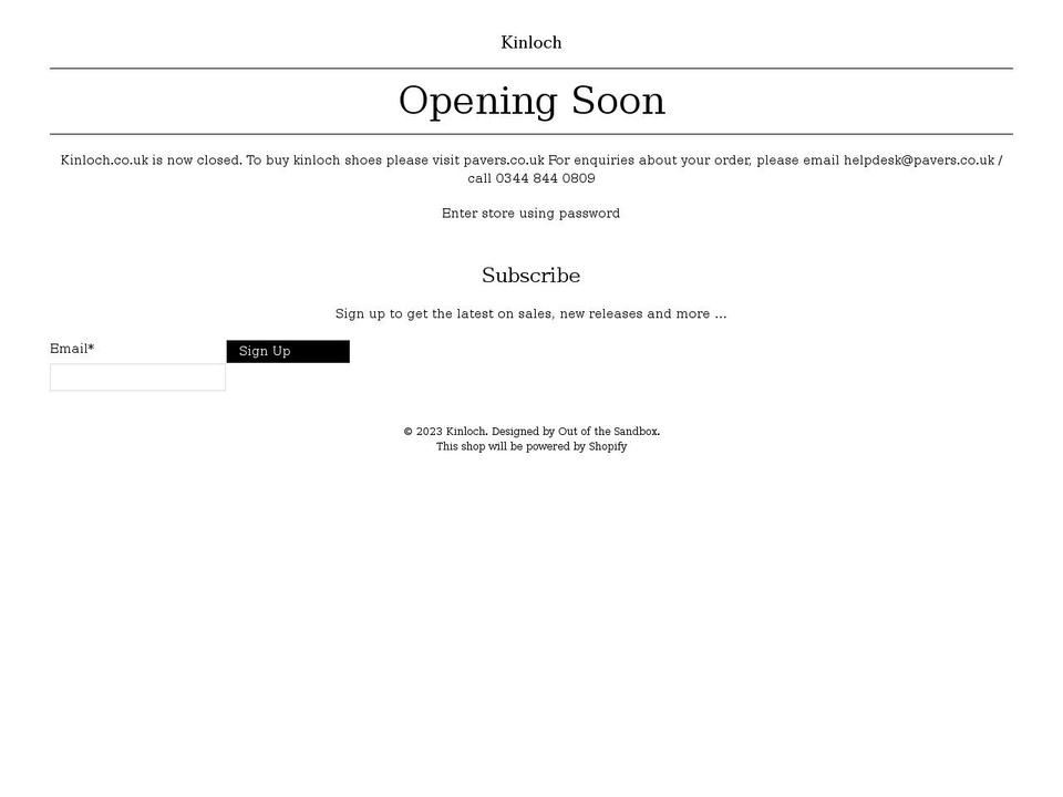 kinloch.co.uk shopify website screenshot