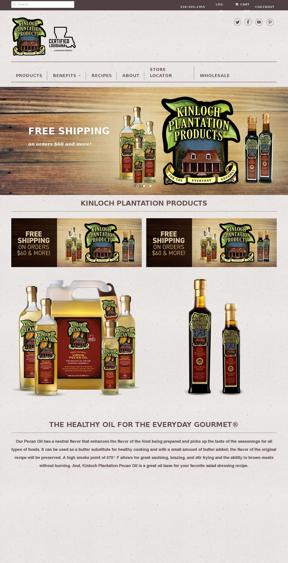 kinlochproducts.com — Shopify storefront screenshot