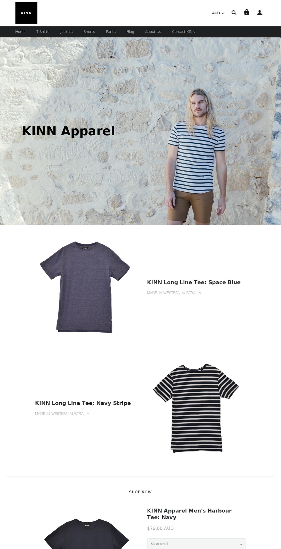 kinnapparel.com shopify website screenshot