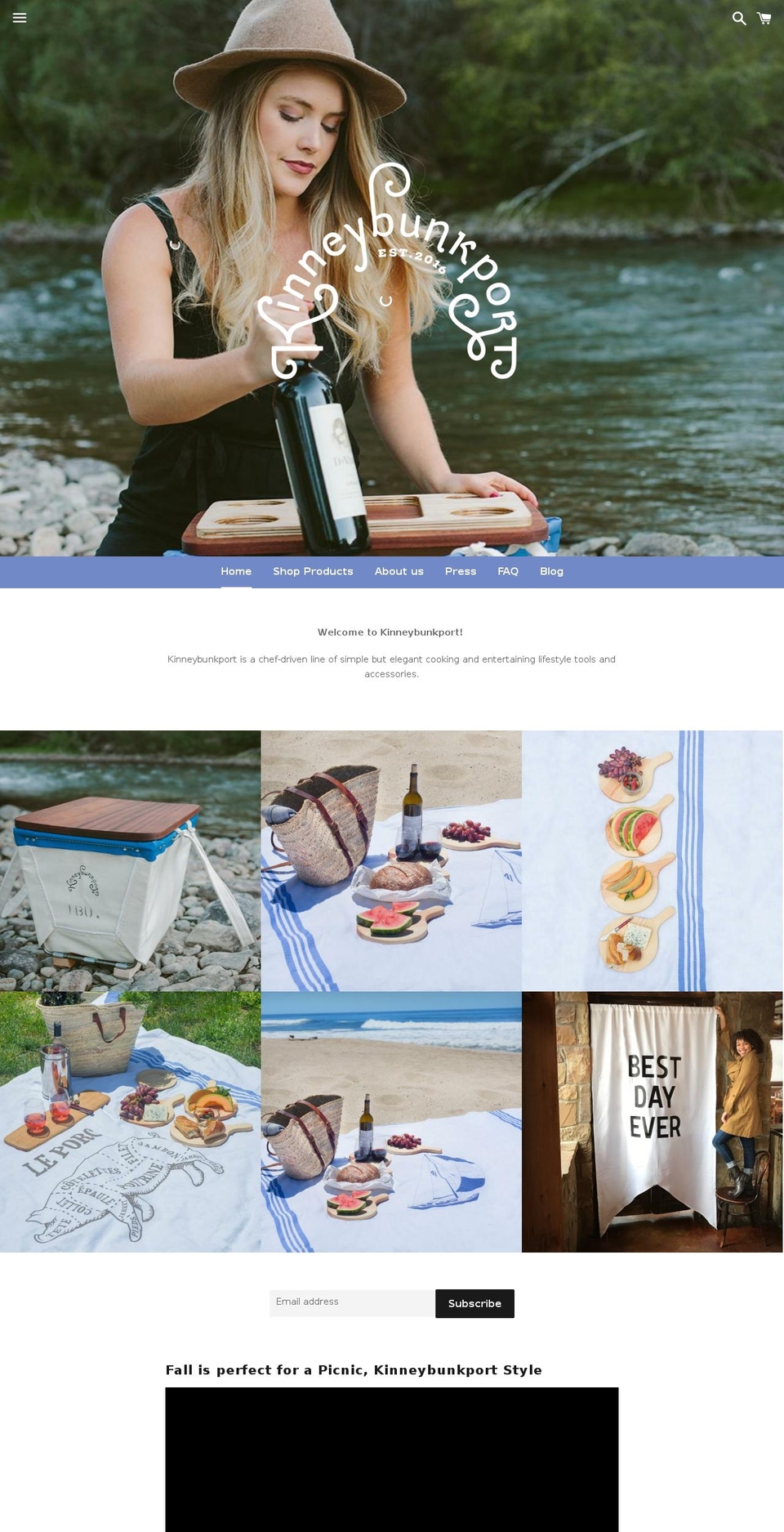 kinneybunkport.com shopify website screenshot