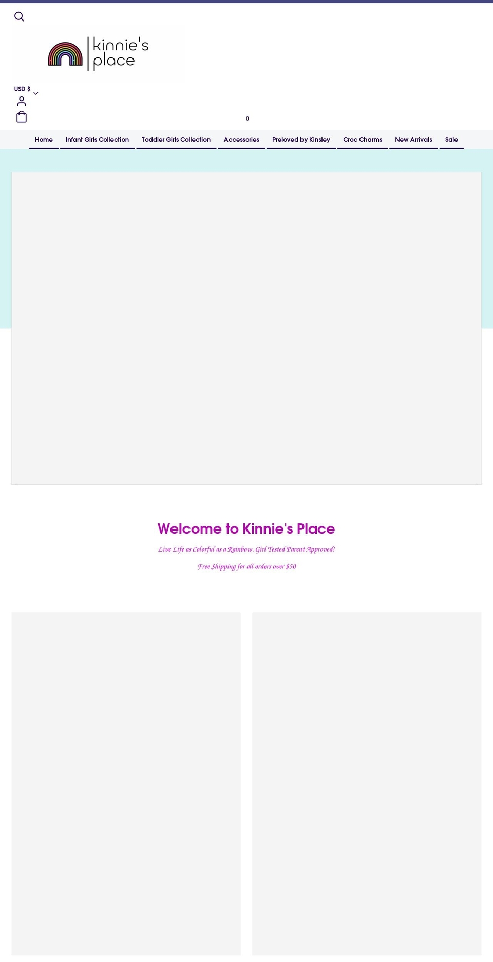 kinniesplace.com shopify website screenshot