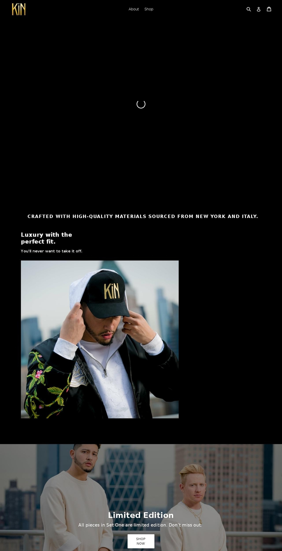 kinnycinc.com — Shopify storefront screenshot