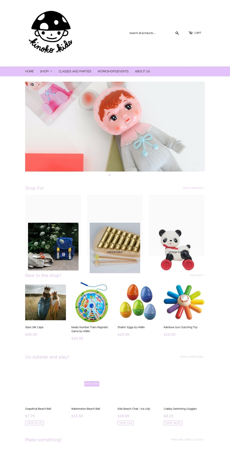 kinokokids.com shopify website screenshot