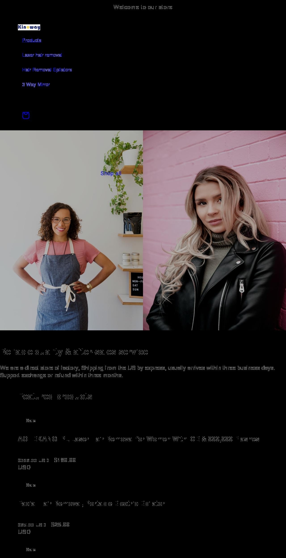 kinowayshop.com shopify website screenshot