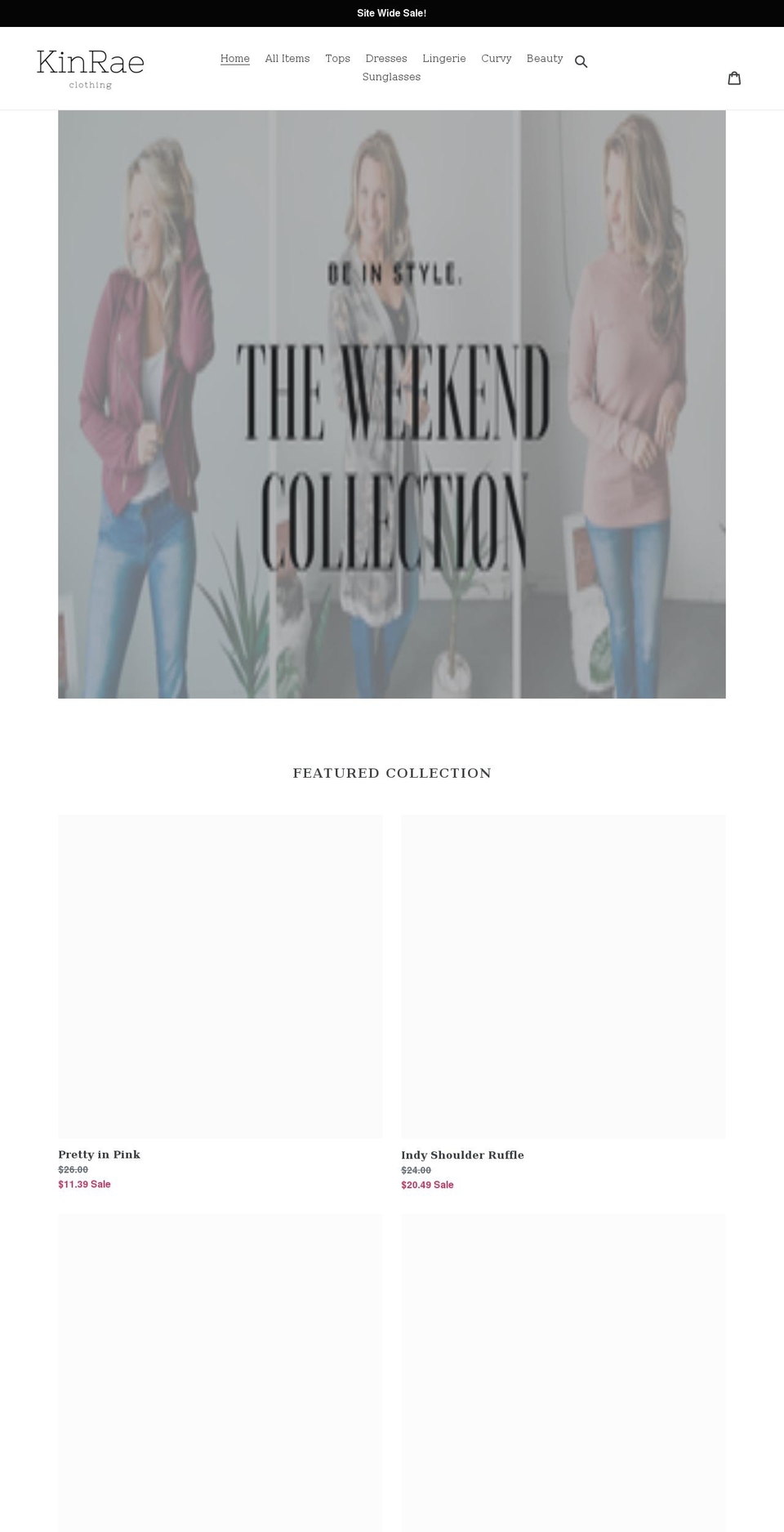 kinrae.com shopify website screenshot