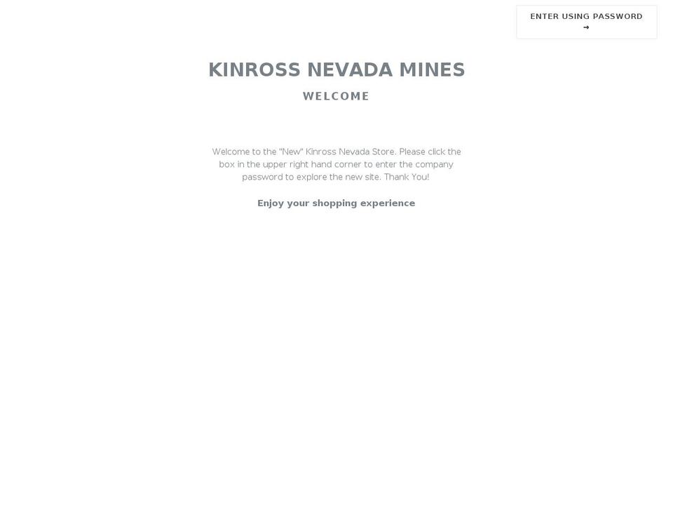 kinrossnevadastore.com shopify website screenshot