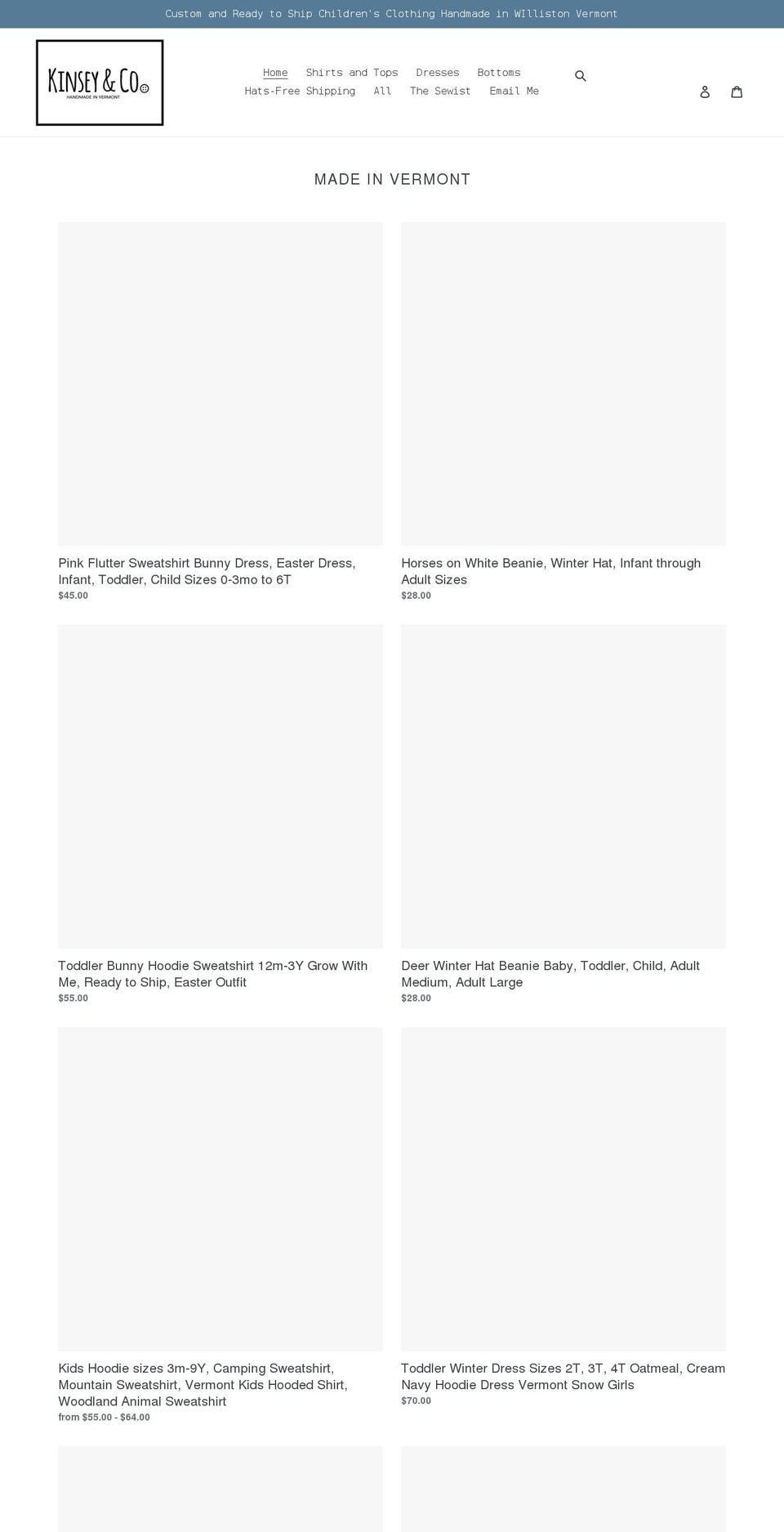 kinseyandcovt.com shopify website screenshot