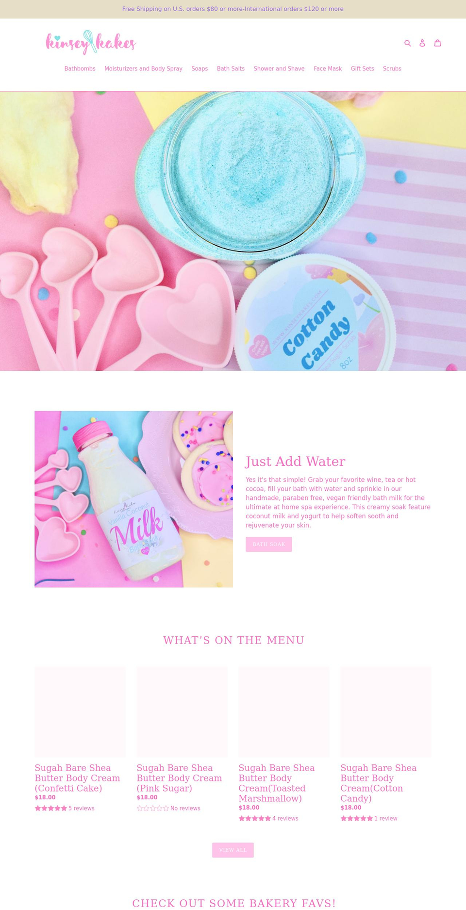 kinseykakes.com shopify website screenshot