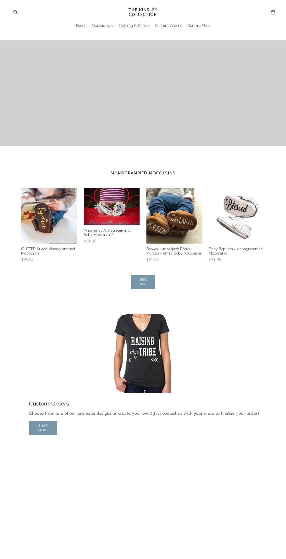 kinsleycollection.com — Shopify storefront screenshot