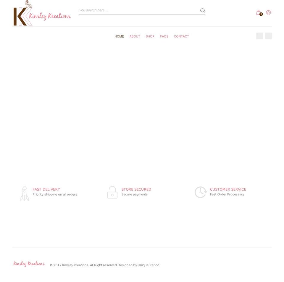kinsleykreations.com — Shopify storefront screenshot