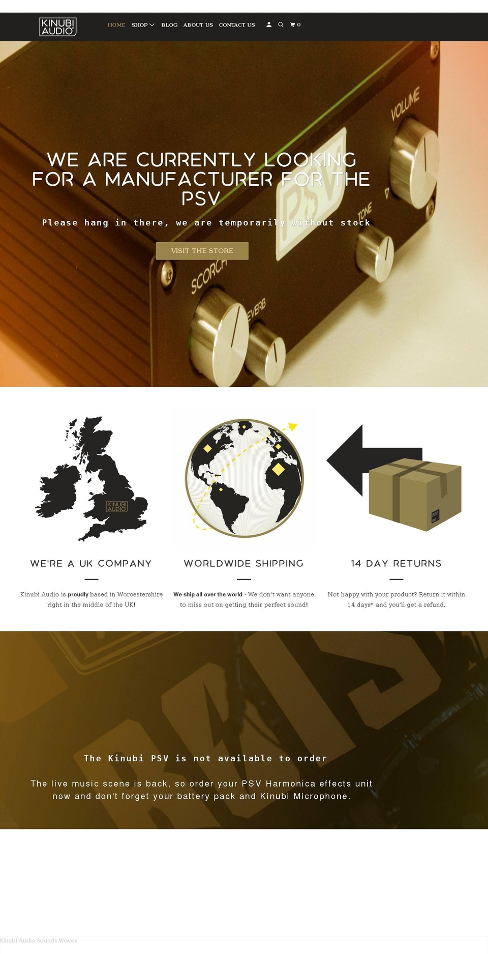 kinubiaudio.com shopify website screenshot