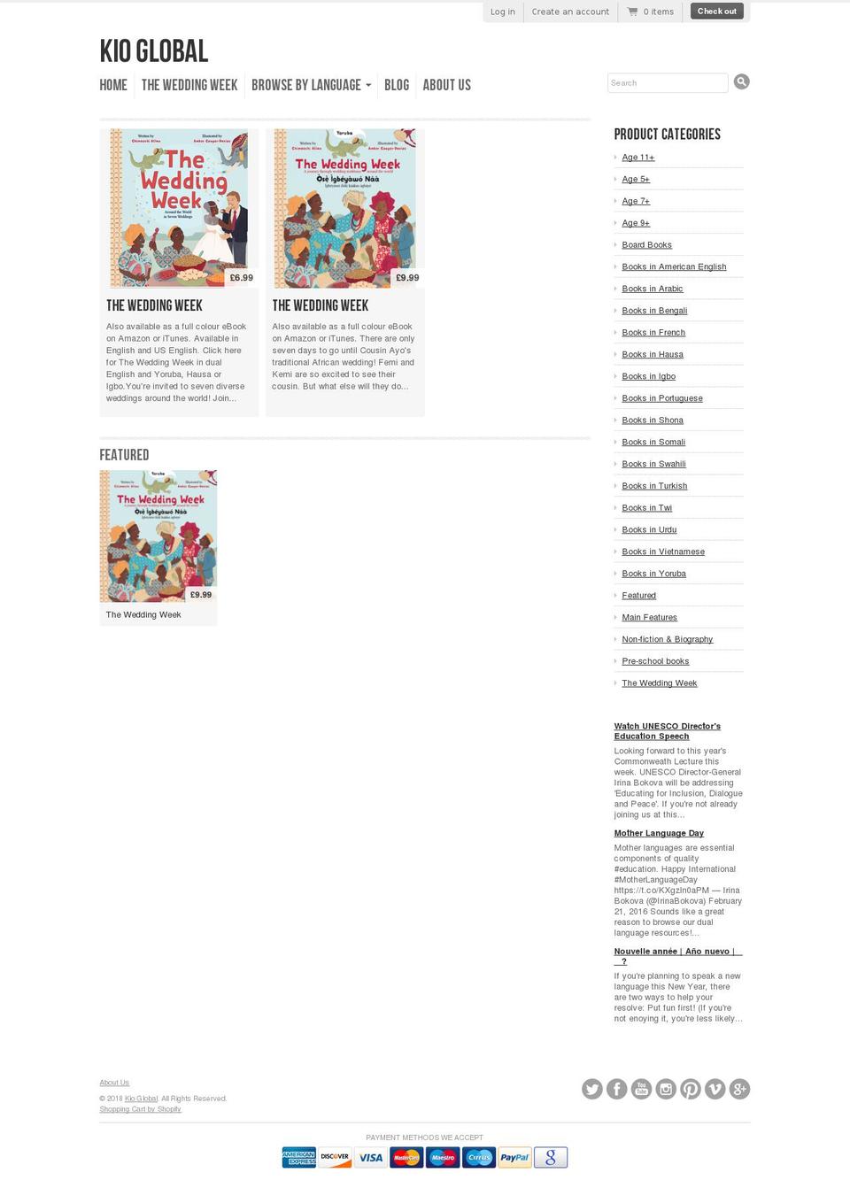 kioglobal.com shopify website screenshot