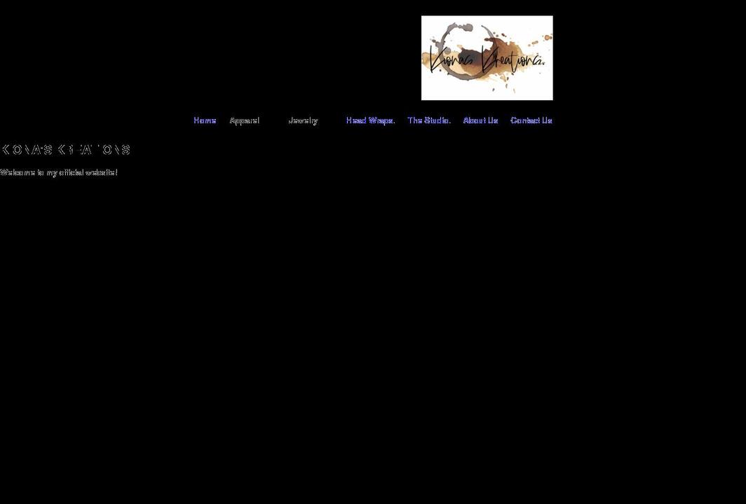 kionaskreations.com shopify website screenshot