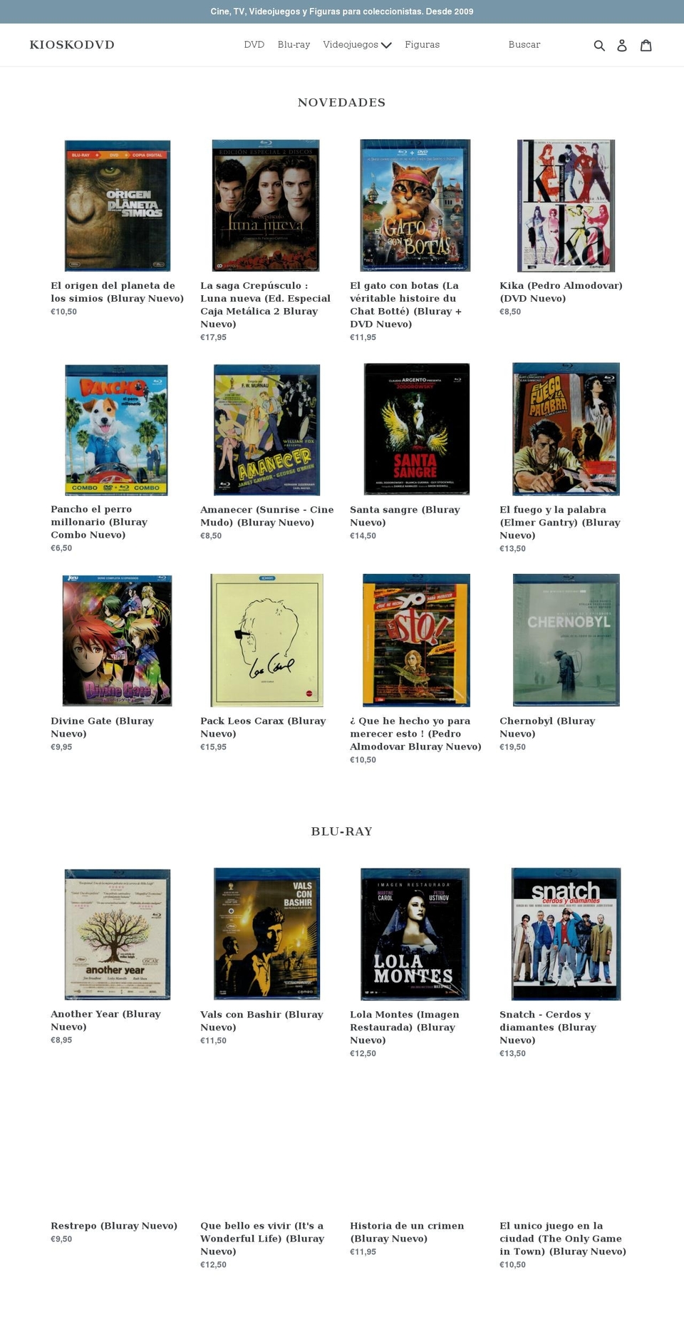 kioskodvd.com shopify website screenshot