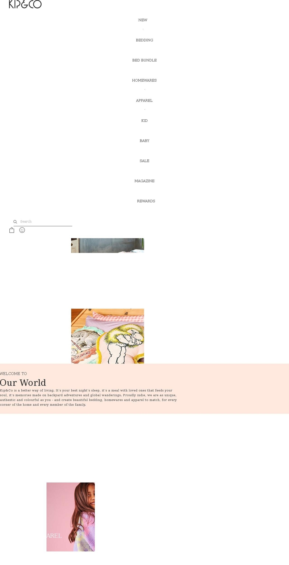 kipandco.com.au shopify website screenshot