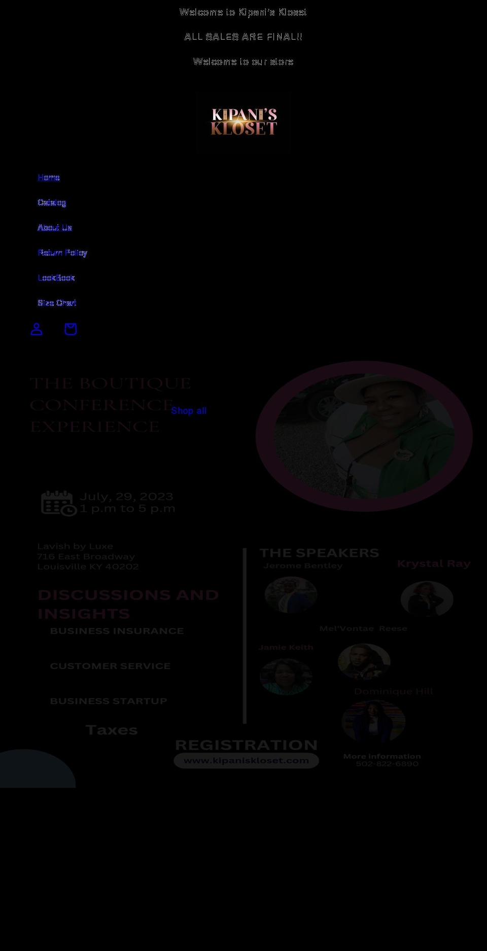 kipaniskloset.com shopify website screenshot