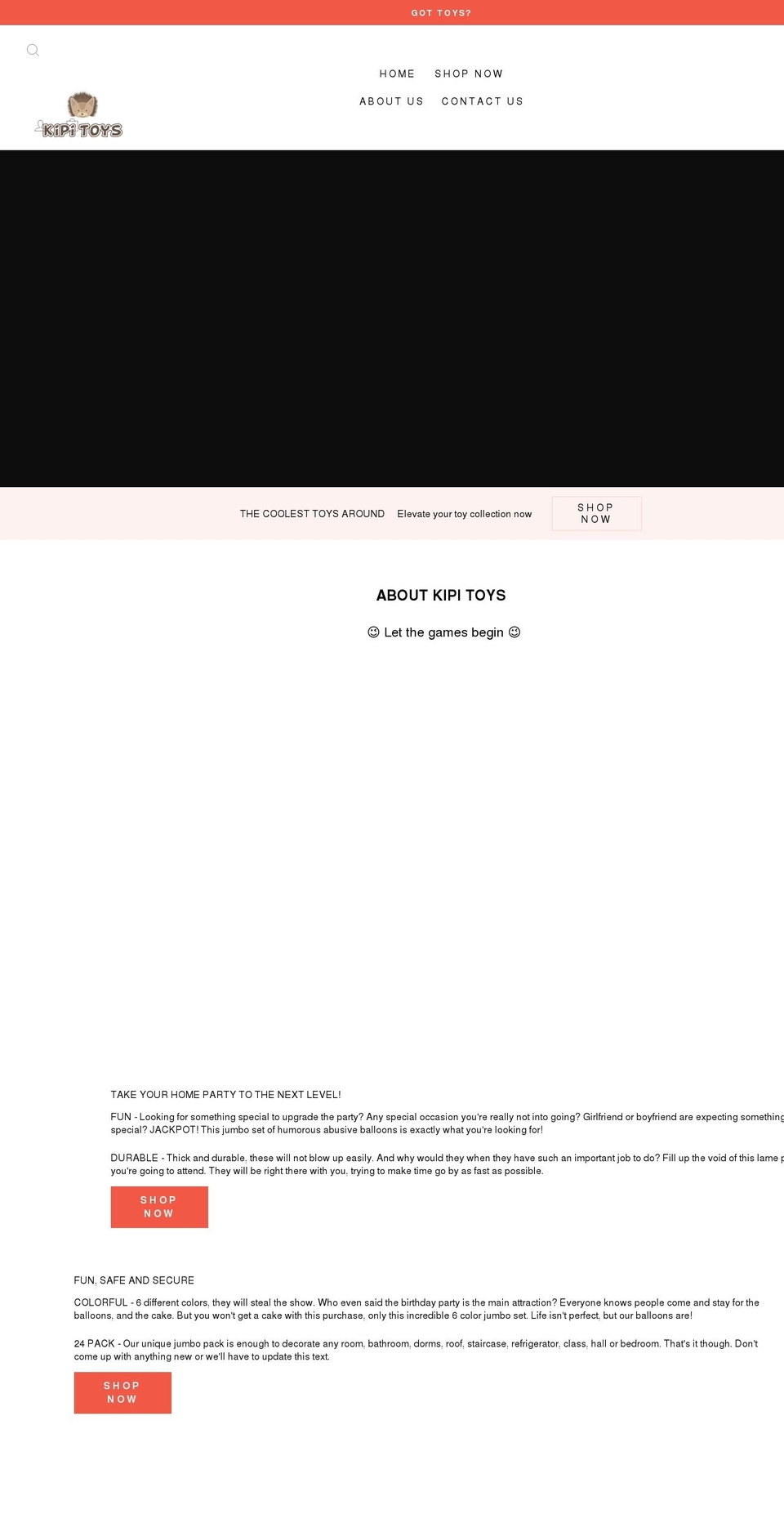 kipitoys.com shopify website screenshot