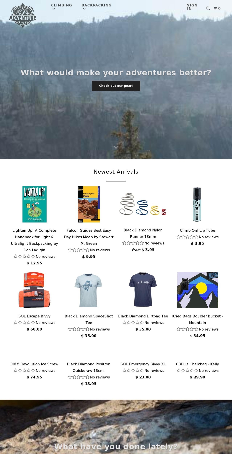 Copy of Parallax Shopify theme site example kiplingmountaineering.com