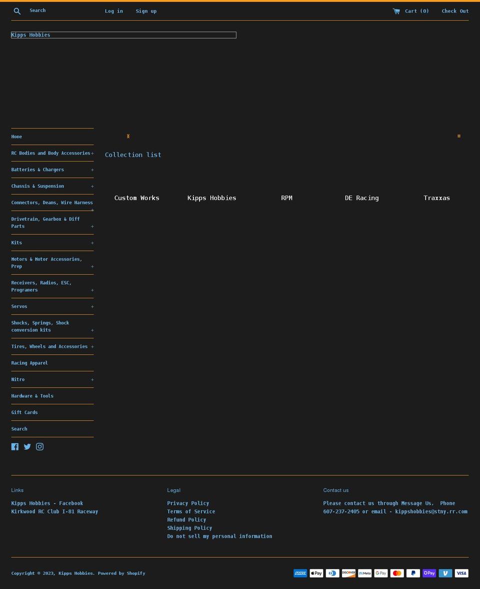 kippshobbies.com shopify website screenshot