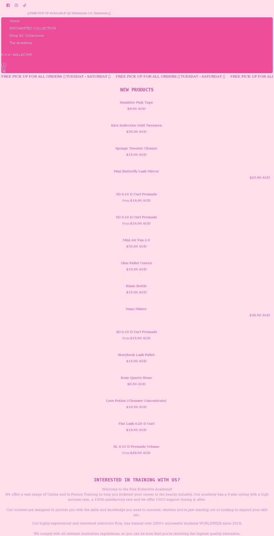 kirakollective.com shopify website screenshot