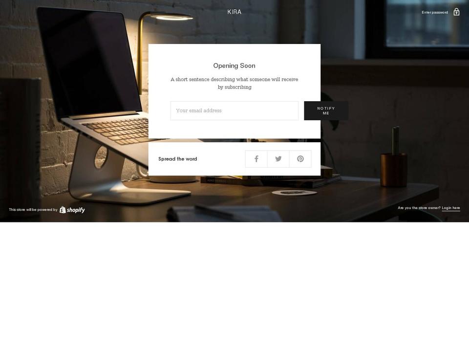 kiraofficial.com shopify website screenshot
