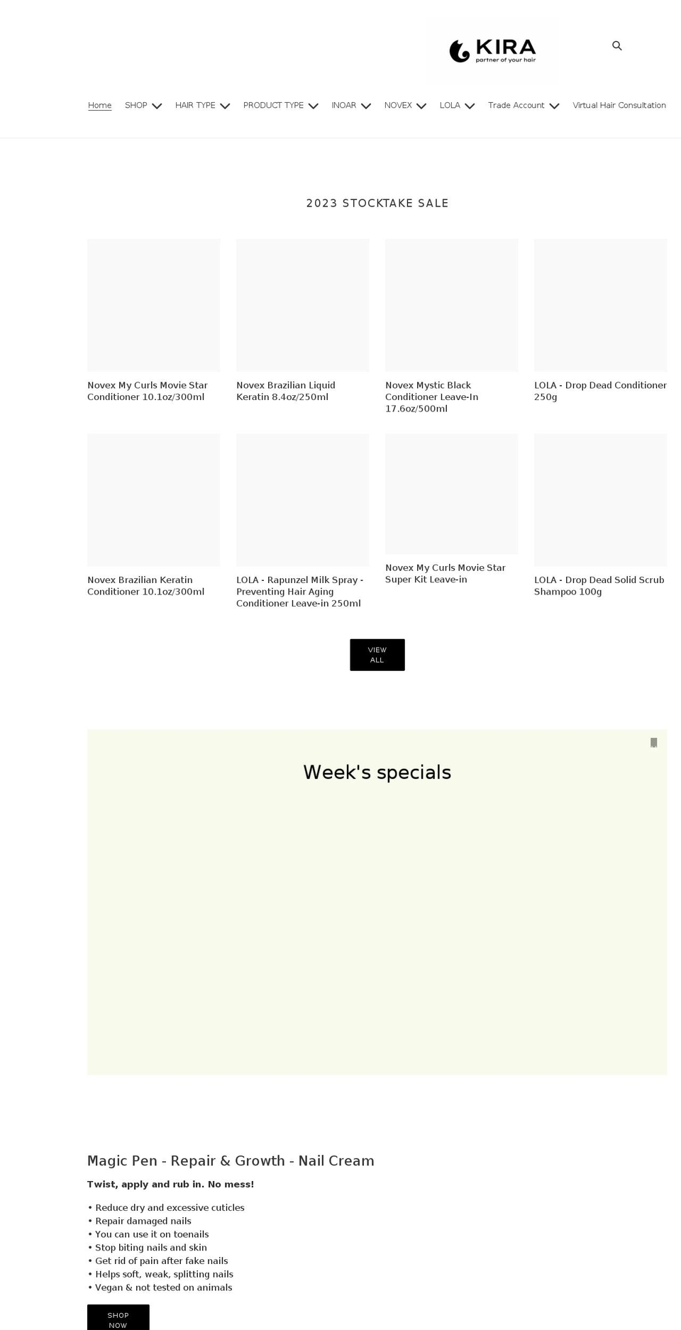 kirathecat.com shopify website screenshot