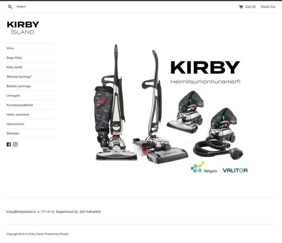 kirbyisland.is shopify website screenshot