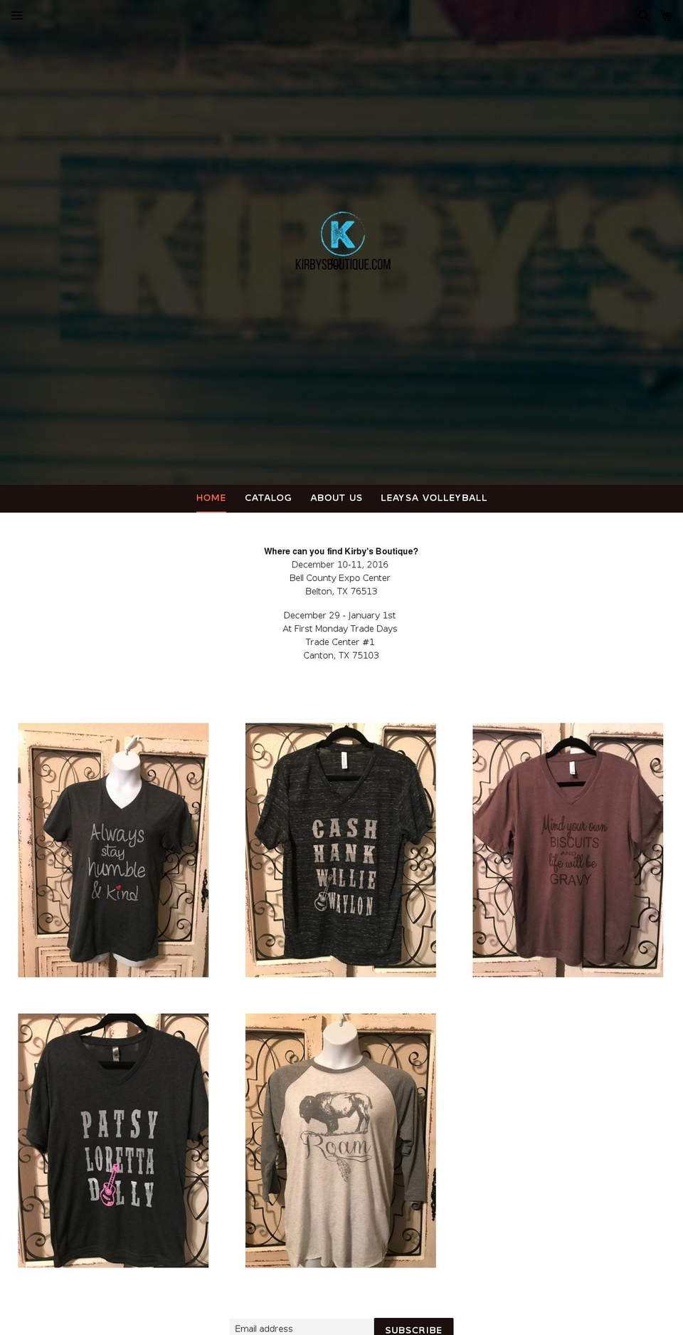 kirbysboutique.com shopify website screenshot