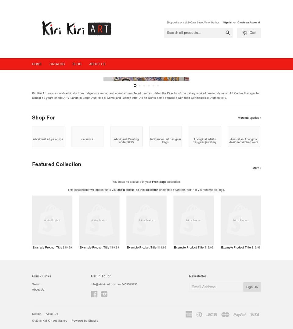 kirikiriart.com — Shopify storefront screenshot
