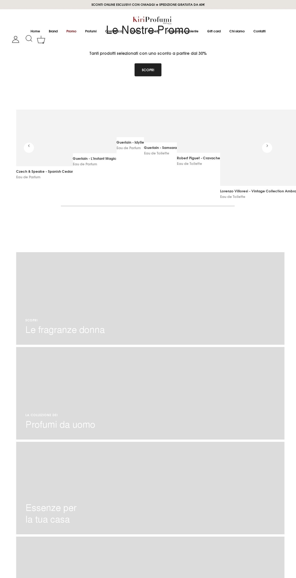 kiriprofumi.it shopify website screenshot