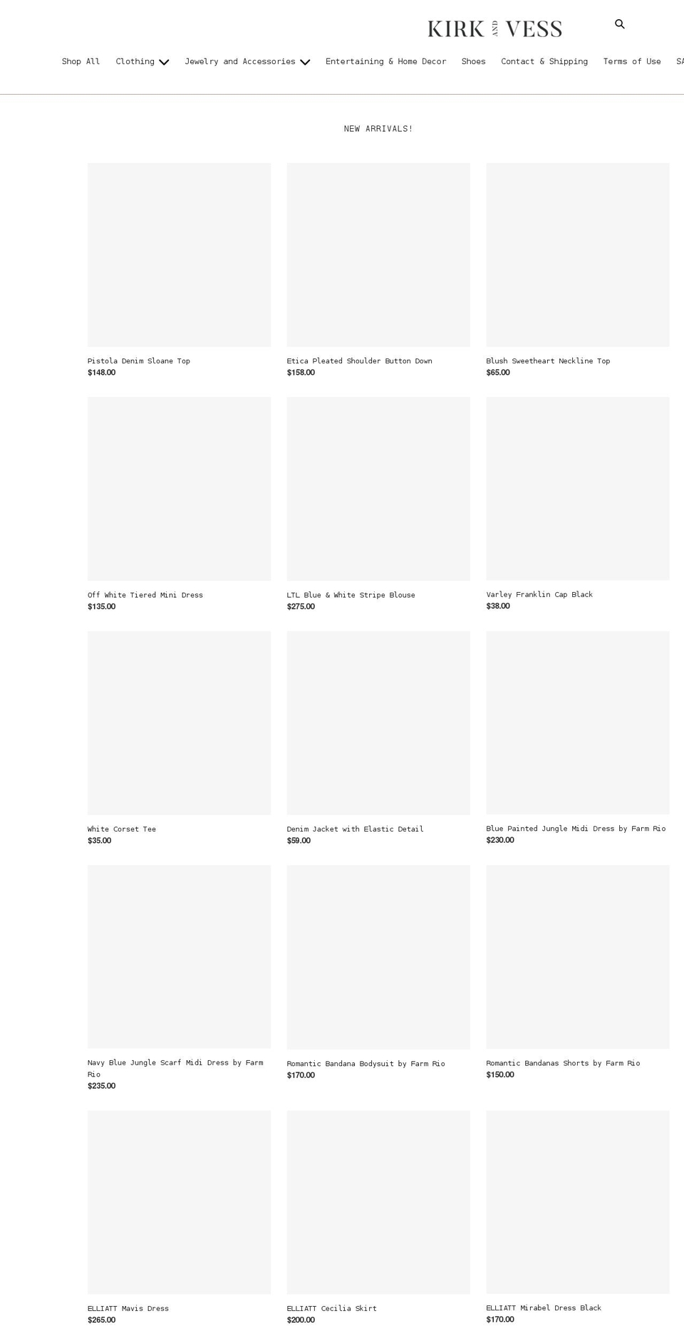 kirkandvess.com shopify website screenshot