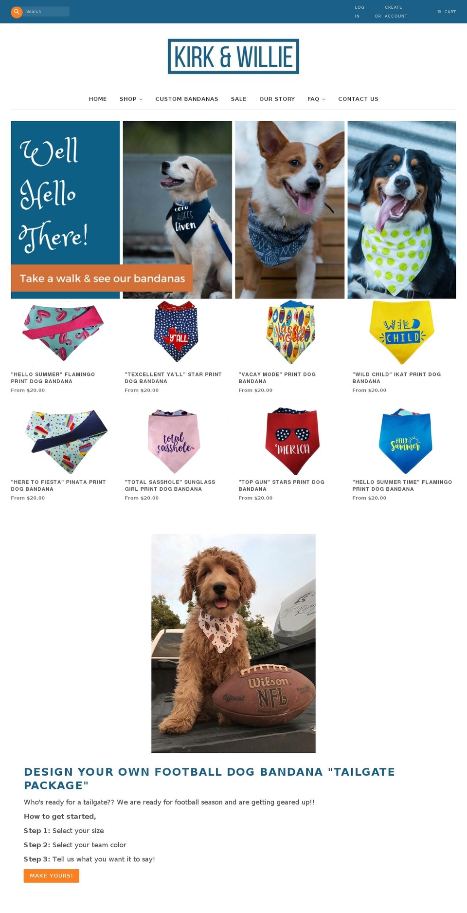 kirkandwillie.com shopify website screenshot