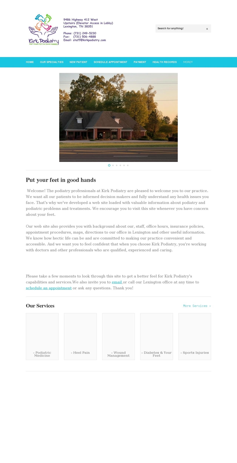 kirkpodiatry.com shopify website screenshot
