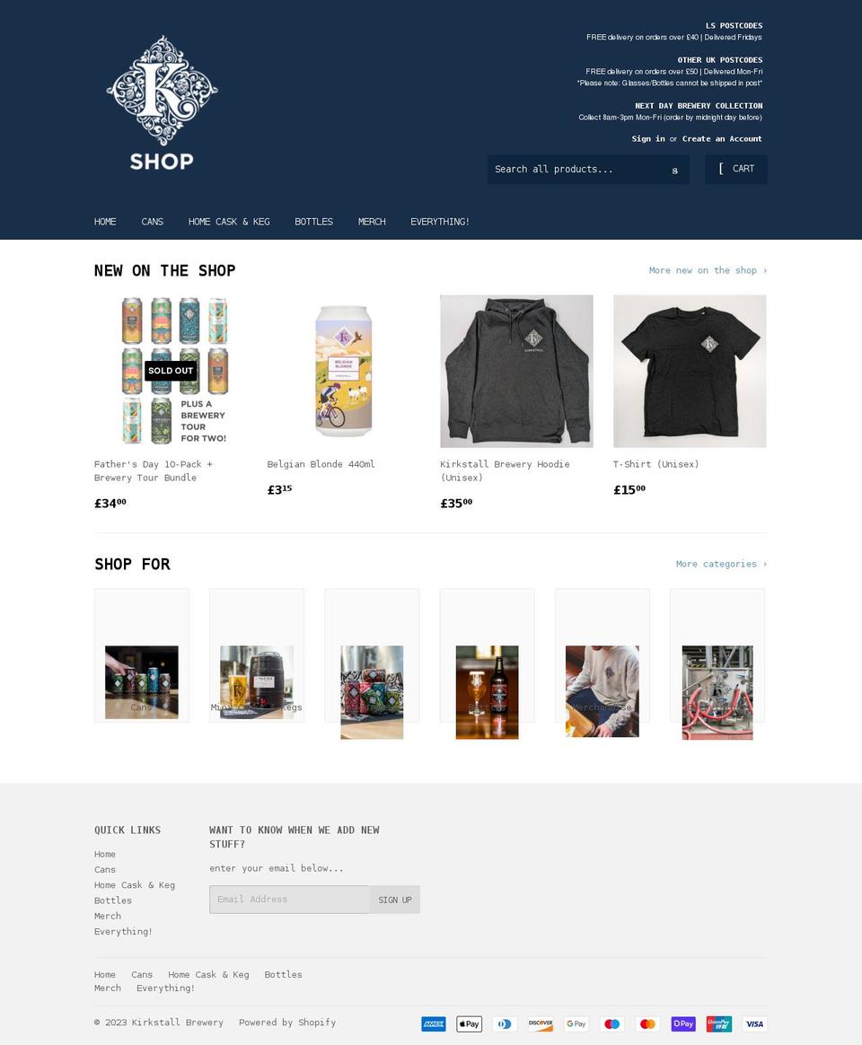 kirkstall.shop shopify website screenshot