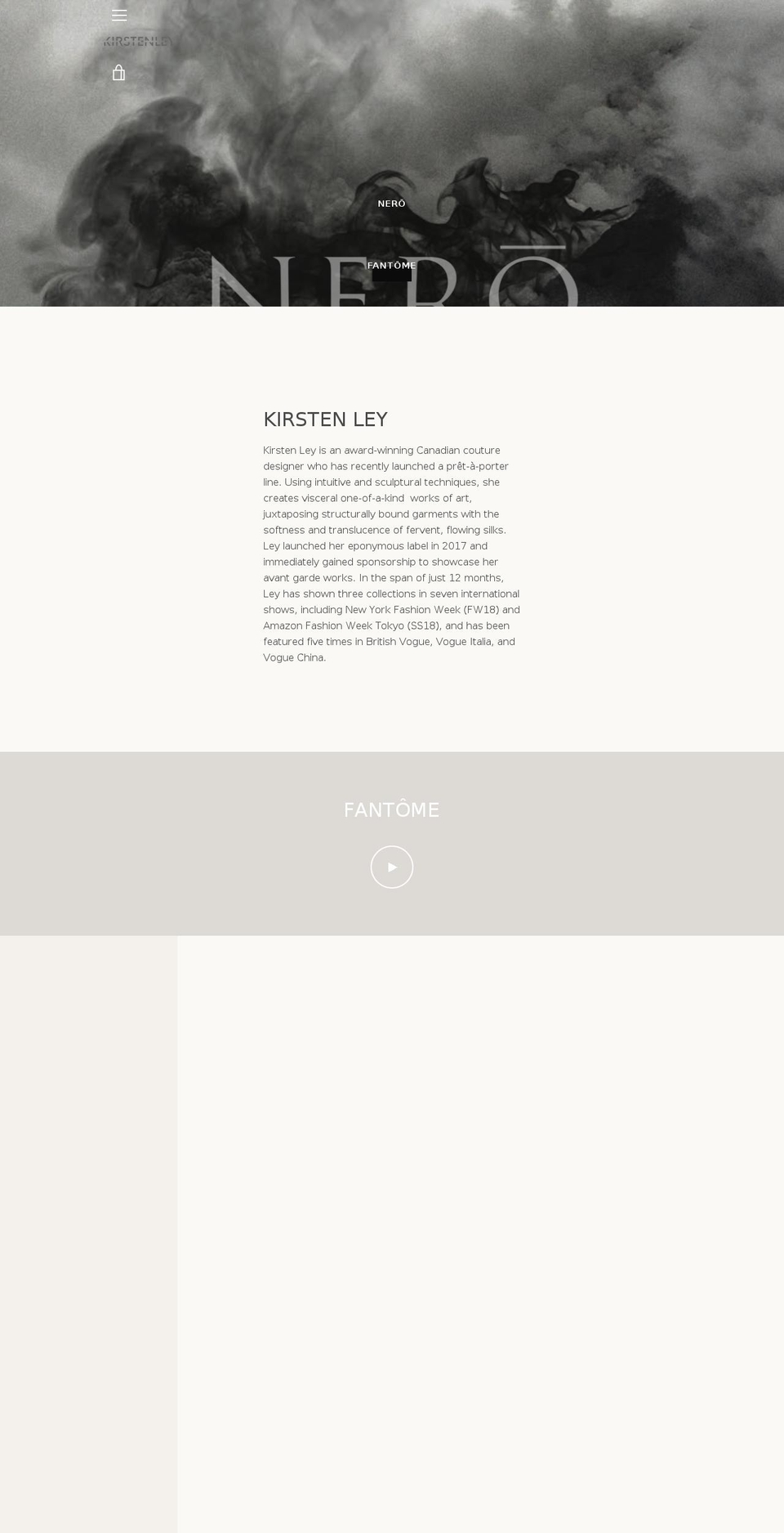 kirstenley.com — Shopify storefront screenshot