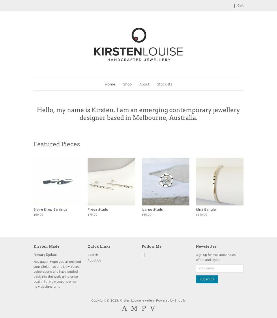 kirstenlouise.com.au shopify website screenshot