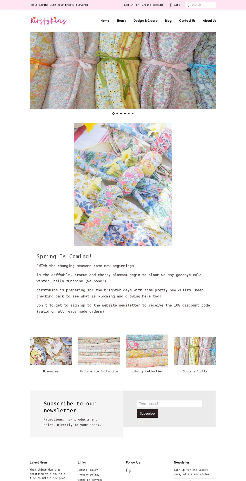 kirstykins.co.uk shopify website screenshot