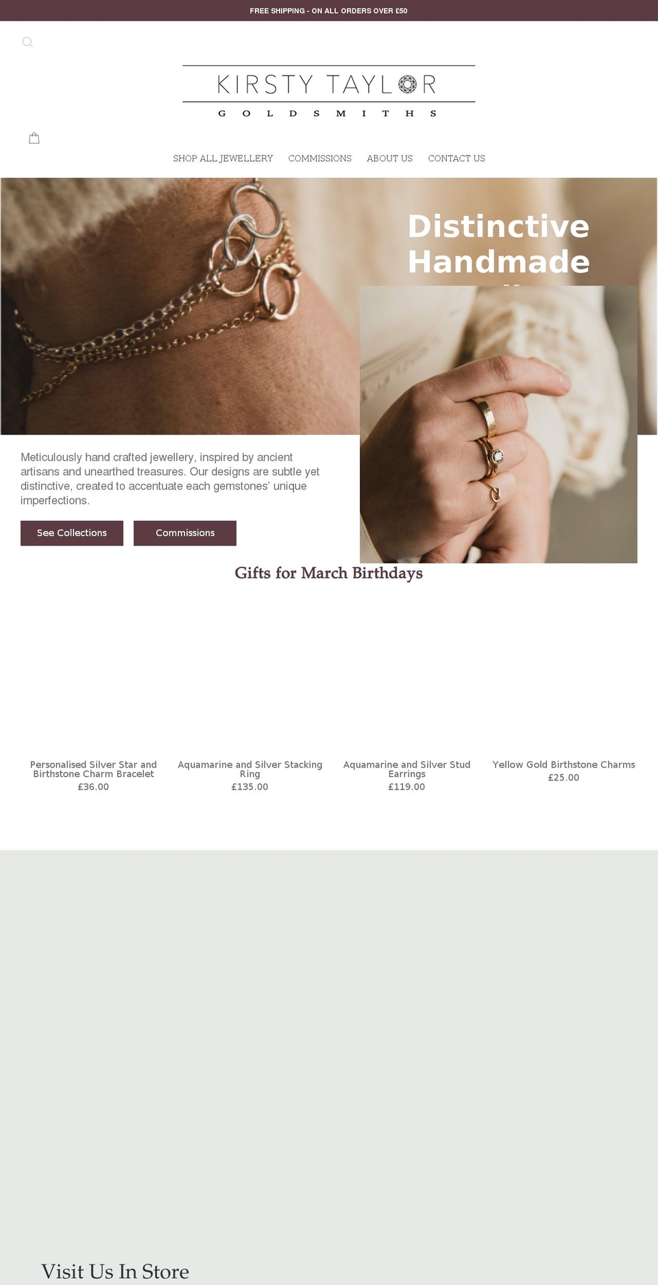 kirstytaylorgoldsmiths.com — Shopify storefront screenshot