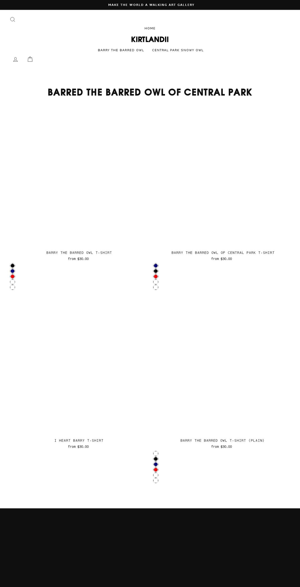 kirtlandii.com shopify website screenshot