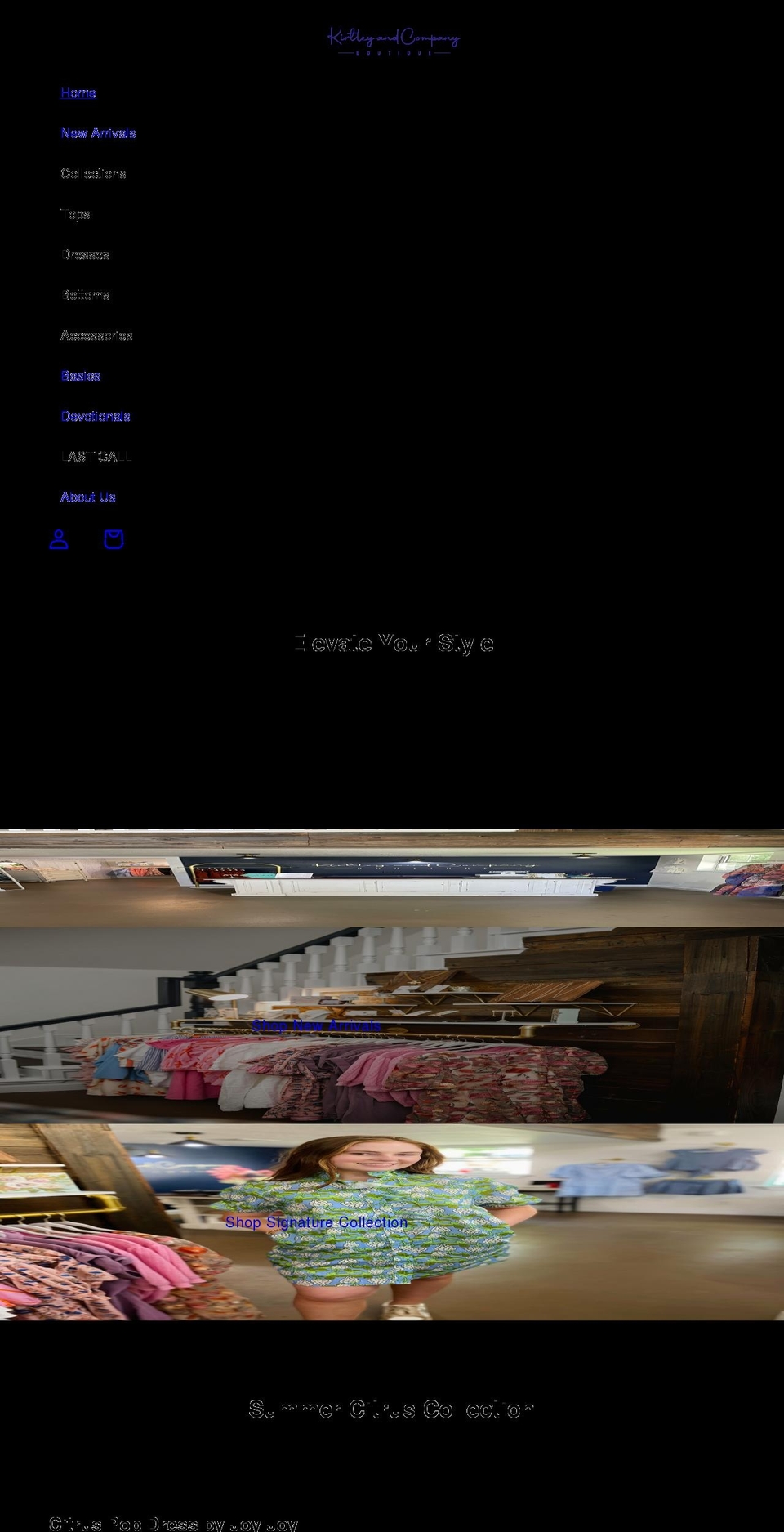 kirtleyandcompany.com shopify website screenshot