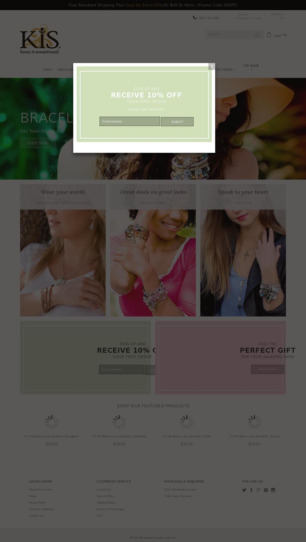 kis-jewelry.com shopify website screenshot