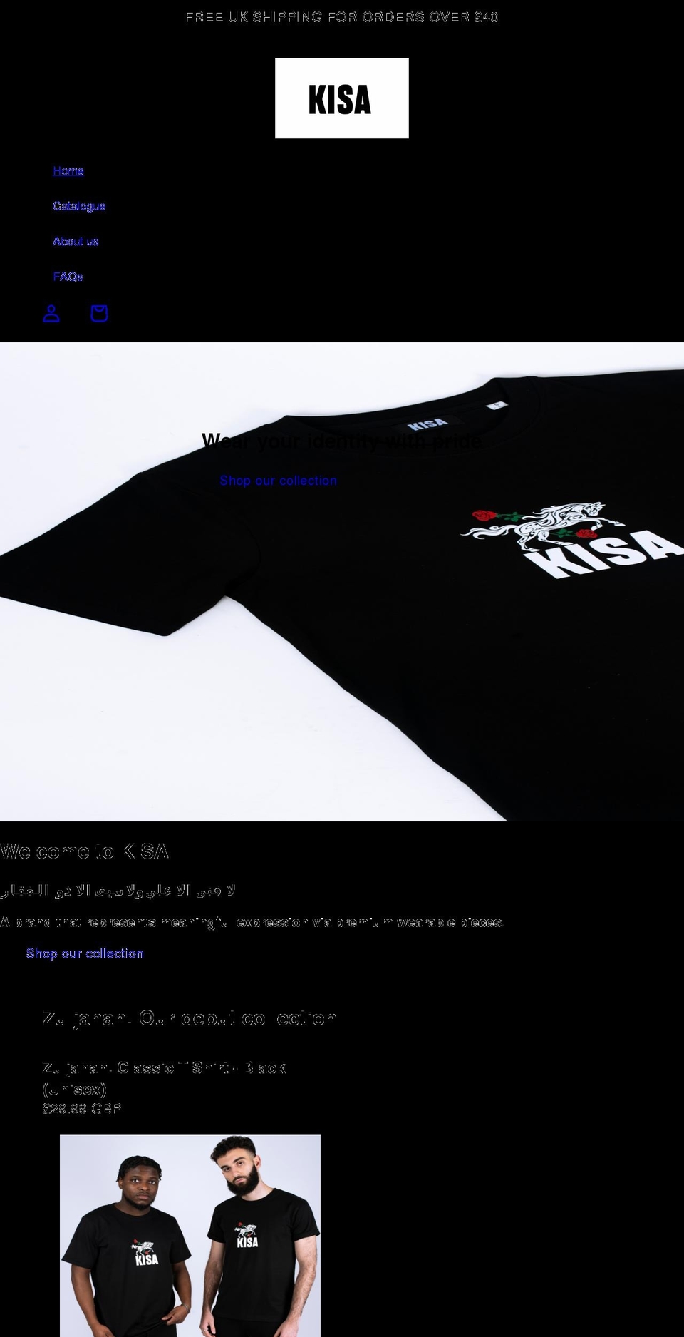 kisa.world shopify website screenshot