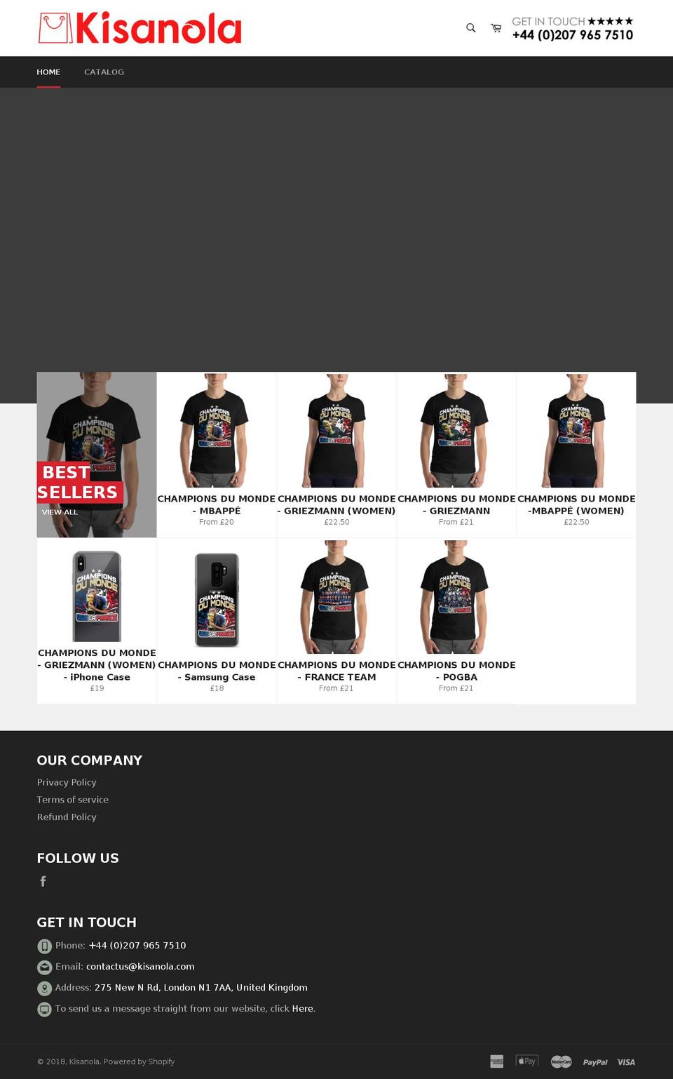 kisanola.com — Shopify storefront screenshot