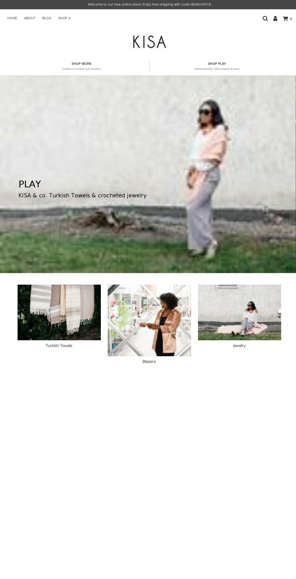 kisaofficial.com shopify website screenshot